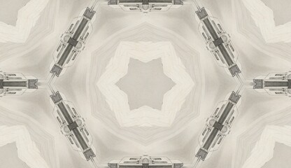 Leinwandbilder - Geometric symmetry with architectural elements in a kaleidoscopic design