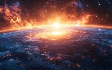 Wall Mural - Vibrant Galaxy with Planets and Nebulae in Space Exploration