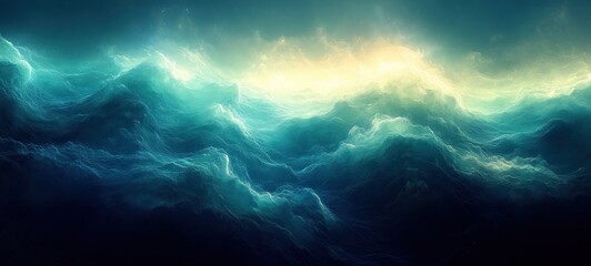 Aufkleber - Vibrant Abstract Composition Gradient Blue Green Soft Light Background Design