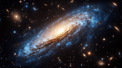 Wall Mural - spiral galaxy in deep space with vibrant colors and soft starlight