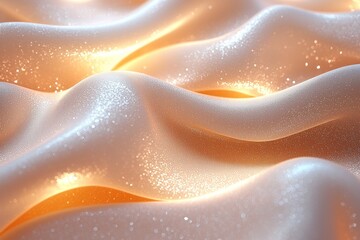Poster - smooth gradients of rose gold and cream create flowing abstract design. subtle sparkles enhance dept