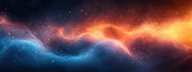 Poster - Vibrant Gradient Background Blue Orange Abstract Texture Wave Design