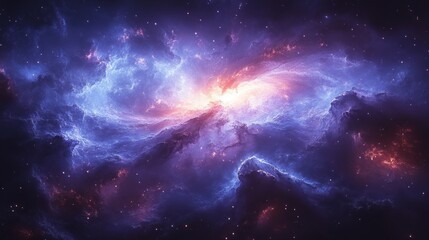 Wall Mural - vibrant spiral galaxy in deep space with star clusters and cosmic beauty