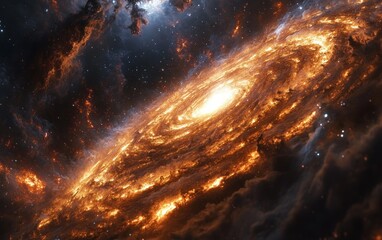 Wall Mural - 3D Digital Surrealism of Black Hole in Deep Space with Swirling Gas and Dust Absorbing Light