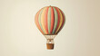 © Thiago - A vintage hot air balloon with a wicker basket, isolated against a pale background. Skybound. Illustration