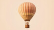 © Thiago - A vintage hot air balloon with a wicker basket, isolated against a pale background. Skybound. Illustration