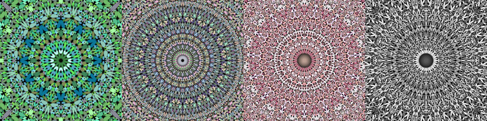 Poster - Geometric floral mandala background collection