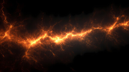 Short circuit. bright fractal on a black background. Candescent. Illustration