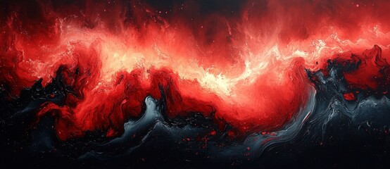 Aufkleber - Abstract Vibrant Red Black Gradient Soft Focus High Contrast Flowing Composition Poster Design