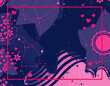 © Wioletta - Valentine's Day card design. Illustration with oil paint. Pattern for printing on wall decorations, covers, wallpapers