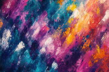 Poster - Colorful abstract artwork with vibrant brush strokes and dynamic textures expressing energy and movement in a modern style