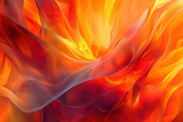 Poster - Colorful abstract composition representing flames and heat with vibrant yellows, oranges, and reds
