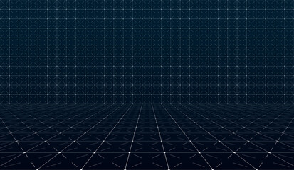 Poster - Minimalist HUD grid with intersecting lines in perspective. Clean modern abstract design. Futuristic backdrop ideal for product display. EPS illustration highlighting technology and sleek visuals
