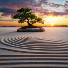 Wall Mural - Zen Garden at Sunrise