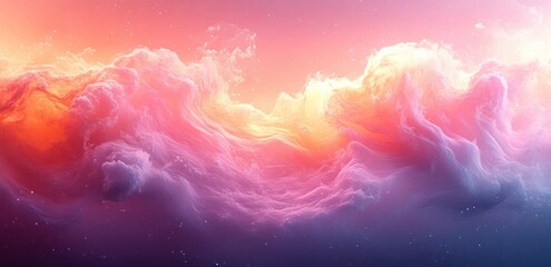 Poster - Abstract Dreamy Gradient Background Soft Pastel Hues Ethereal Composition Blurred Textured Design