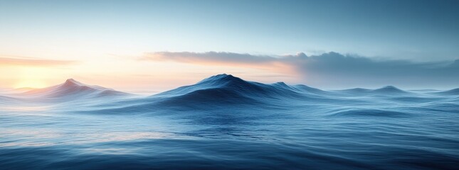 Leinwandbilder - Blue Gradient Background Soft Light Grainy Texture Abstract Design Smooth Waves Dynamic Noise Effect