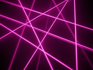 Poster - Abstract Pink Laser Lines Intersect Dark Background