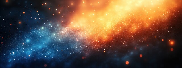 Aufkleber - Vibrant Blue Orange Abstract Art Soft Focus Gradient Background Dreamy Light Rays Design