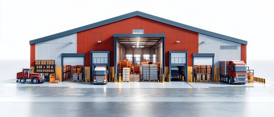 Aufkleber - Isometric Illustration of Smart Warehouse Management System for Inventory Control and Logistics Automation