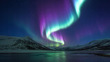Majestic Northern Lights Over Mountains