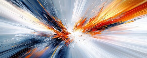 Poster - Dynamic Abstract Explosion of Colors and Light in a High-Energy Burst Representing Movement and Creativity in Modern Art and Digital Design