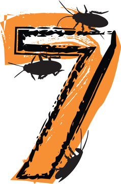 Number 7 filled with cockroaches and bugs.