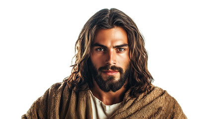 Sticker - Jesus Christ with serious expression isolated on white background