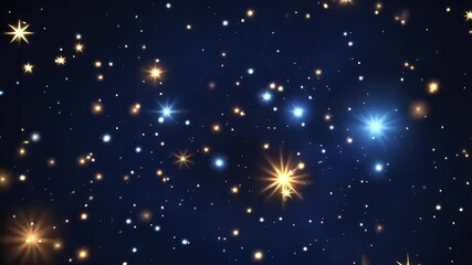 Wall Mural - Journey deep space vibrant watercolor depiction galaxies stars dark blue skies cosmic video