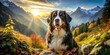© kansak01 - A Bernese Mountain Dog's regal presence graces a stunning mountain landscape.