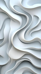 Poster - Abstract 3D White Wave Background