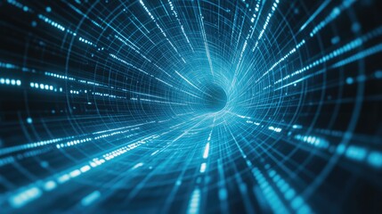 Poster - A financial growth graph with dynamic lines being drawn on a futuristic blue digital interface.