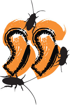 Symbol filled with cockroaches and bugs.