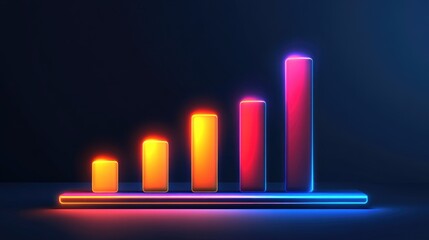 Poster - A futuristic design of financial progress charts glowing brightly against a professional blue gradient.