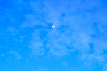 Wall Mural - venus appeared beside a crescent moon