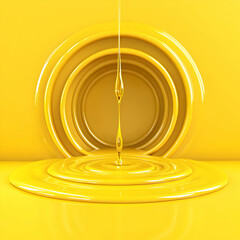 Poster - Yellow Liquid 3D Abstract Background