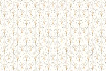 Wall Mural - seamless elegant geometric pattern in art deco fan design with thin line. vector illustration.