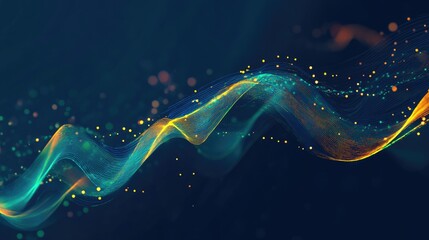 Poster - A stylized growth graph being drawn with glowing lines on a blue background, representing business strategy.