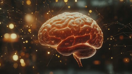 Poster - Digital human brain visualization with neural network background
