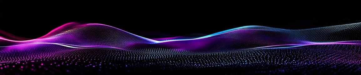 Aufkleber - Colorful Abstract Waveform Design on Black Background for Vibrant Digital Art Concepts : Generative AI