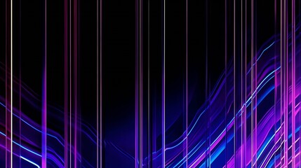 Poster - Abstract Purple and Blue Geometric Light Line Patterns on Dark Background : Generative AI