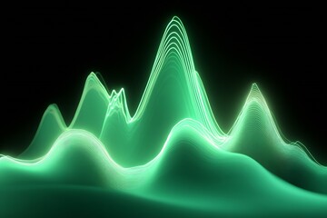 Poster - Futuristic Green Soundwave Pattern Against Dark Background Conceptual Art : Generative AI