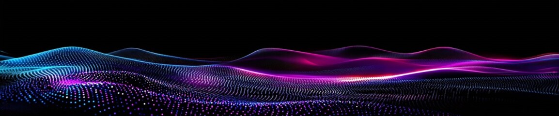 Fototapete - Futuristic Digital Wave Background in Vibrant Neon Colors for Tech Concepts : Generative AI