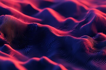 Fototapete - Vibrant Abstract Waveform Art with Neon Colors Perfect for Modern Design : Generative AI