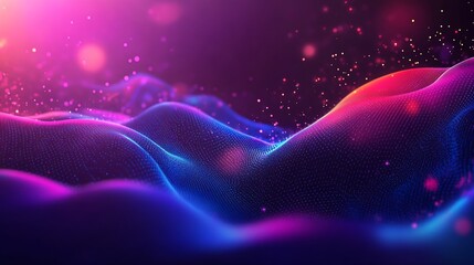 Poster - Vibrant Abstract Digital Background with Neon Colors and Particle Effects : Generative AI