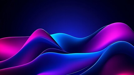 Fototapete - Colorful Neon Wave Patterns with Flowing Blue and Pink Gradient Design for Modern Abstract Art Inspiration : Generative AI