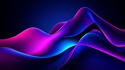 Fototapete - Dynamic Neon Waves with a Flowing Pink and Blue Gradient Effect for Futuristic Digital Art Concepts : Generative AI