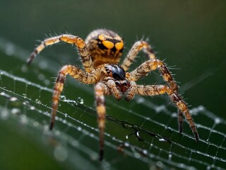 Intricate spider portrait designed in a detailed and artistic style, highlighting its delicate features and natural elegance, perfect for wildlife and creative projects.