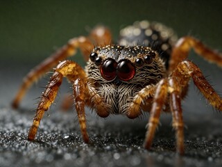 Intricate spider portrait designed in a detailed and artistic style, highlighting its delicate features and natural elegance, perfect for wildlife and creative projects.