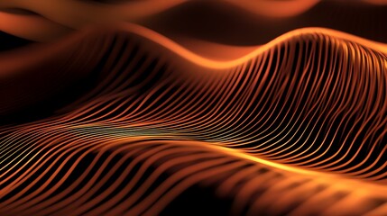 Wall Mural - Abstract technology background features a mesmerizing digital display of intricate copper lines, creating a visually captivating and futuristic aesthetic that seamlessly blends art and technology