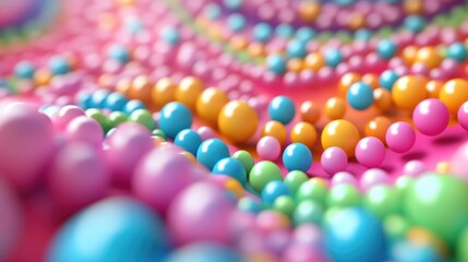 Fototapete - Colorful 3D Abstract Surface with Smooth Dots in Vibrant Shades for Modern Background Design